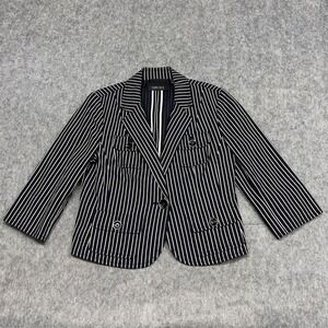 Carlisle Blazer Womens 14 Double Breasted Stripe Jacket Workwear Business Career
